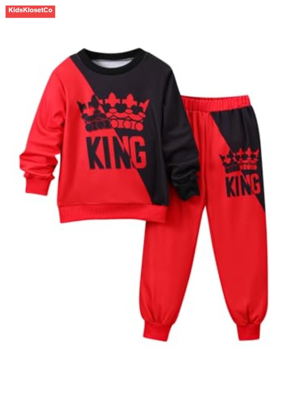 Boys 2 Piece Color Block Sweatshirt Sweatpants Set 4-12Y